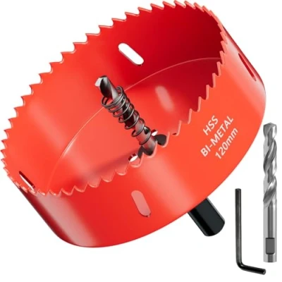 Imagen de Sierras perforadoras de 120 mm, corte perforador Cornhole acero resistente, ideal para hacer tablas