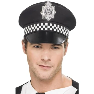 Imagen de Smiffys Gorra de Panda policía, con banda a cuadros