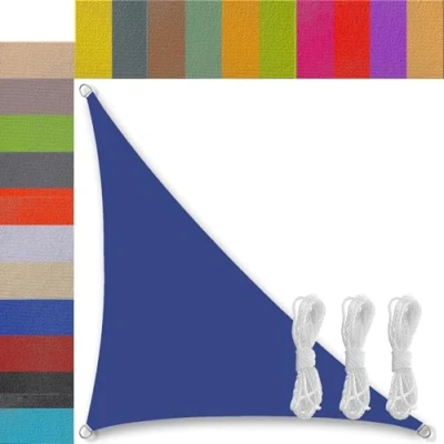 Imagen de toldo Vela 3.6x3.6x5.1m Rectangular Impermeable Exterior Protección Solar 180g/m² Densidad toldos de Sombra para terraza Jardin Camping Azul Joya