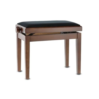 Imagen de GEWA banco de piano Deluxe, madera maciza, regulable en altura nogal mate