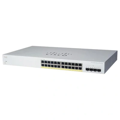 Imagen de Cisco Switch inteligente Business CBS220 24P 4X 24 puertos GE PoE 4 SFP+ de 10 G 3 años garantía limitada hardware (CBS220 EU)