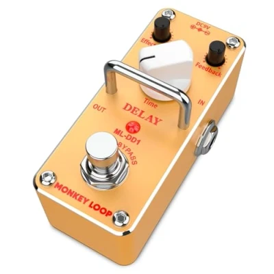 Imagen de MONKEY LOOP ML DD1 Pedal de Efectos para Guitarra Eléctrica Delay con Ajuste Retardo, Intensidad Efecto y Feedback Calidad Señal True Bypass Consumo 23 mA (DC 9V)