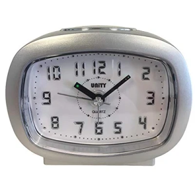 Imagen de Unity Reloj Despertador Beep, Luz LED, Plateado, 9 x 7,5 4,5 cm