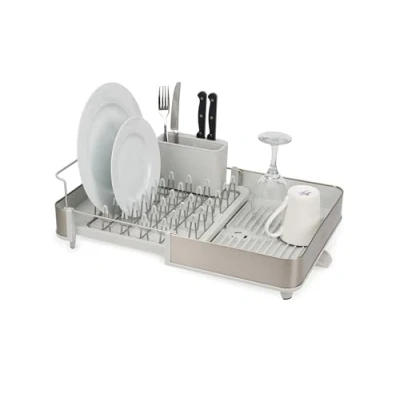 Imagen de Joseph Extend Steel Escurreplatos en Acero Inoxidable para Encimera de Cocina, Función Drenaje, Escurridor Cubiertos Extraible