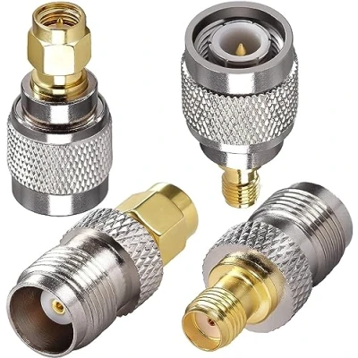 Imagen de TUOLNK Kits de conectores adaptador RF SMA a TNC 4 tipos Kit 2G 3G 4G LTE Antena Enrutador/Antena Wi Fi/Cable coaxial