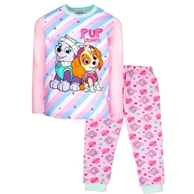 Imagen de Paw Patrol Pijama infantil de manga larga con personajes Ropa dormir 100% algodón Producto oficial, Rayas rosas., 3 4 Años