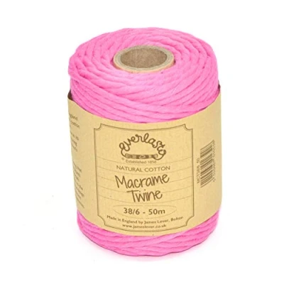 Imagen de Everlasto Hilo de macramé, Algodón, Fucsia, 4 mm, 50