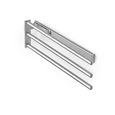 Imagen de Emuca Toallero Extensible, 3 Brazos, Colgador de Toallas para baño o Cocina, 440 mm, Aluminio, Anodizado Mate