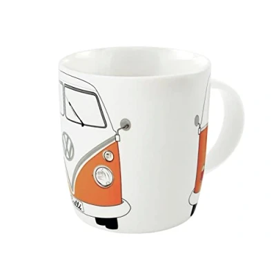 Imagen de BRISA VW Collection Volkswagen Taza grande de cerámica para cafété o cappuccino T1 Camper Bus (Frontal del Bus/Naranja)