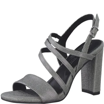 Imagen de MARCO TOZZI 2 88304 20, Sandalia con talón para Mujer, Negro (Black Metallic), 39 EU