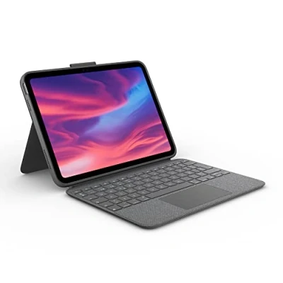 Imagen de Funda con Teclado Logitech Combo Touch para iPad (10.ª generación), Cuatro modos de uso, Teclas acceso directo, retroiluminado, Gris