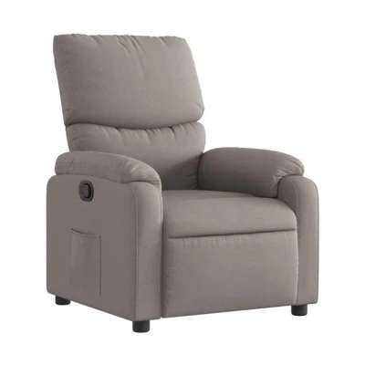 Imagen de vidaXL Sillón Reclinable, Silla con Respaldo Reposabrazos, de Televisión Relax Descanso, Asiento para Salón Hogar, Tela Gris Taupe