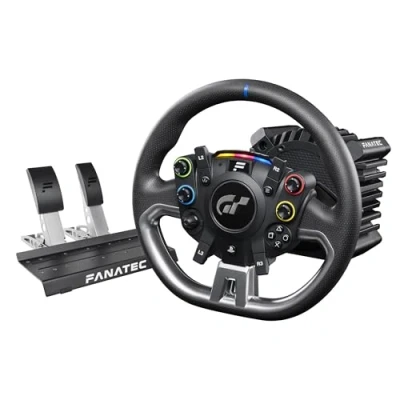Imagen de FANATEC CSL Elite Volante de Carreras, Base y Pedales Licencia Oficial Gran Turismo DD Pro Playstation Polyphony Digital, FluxBarrier Direct Drive, Juego dos para PC, PS5, PS4
