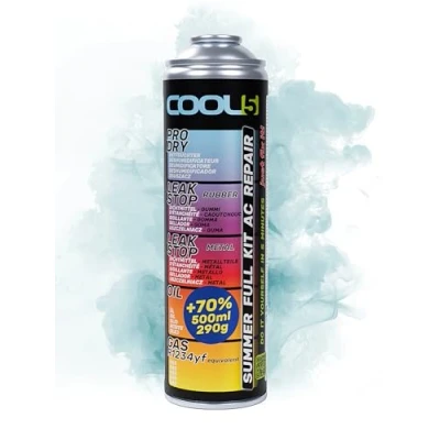 Imagen de COOL5 5en1 Kit de reparación aire acondicionado, AC, recambio refrigerante R1234yf para carga acondicionado coches después 2016 + APC 500ml