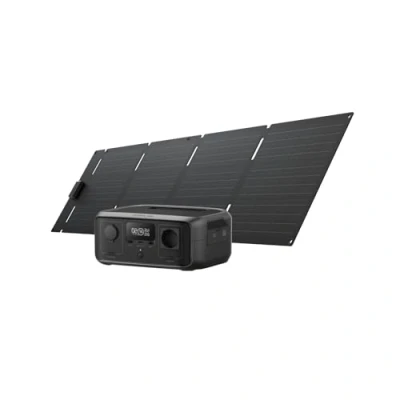 Imagen de Estación de energía portátil EF EcoFlow RIVER 3 con panel solar 60W, batería LFP 245 Wh, salida 600 W, eficiencia GaN que duplica la duración, SAI en