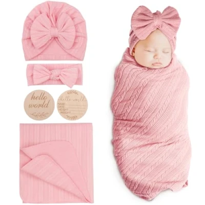 Imagen de DRESHOW Manta Bebé Recien Nacido de Arrullo Cobija Envolvente para Swaddle Bebés 0 3 Meses