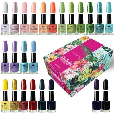 Imagen de Set de Esmaltes Oh La Lacquer: Colección Lujo 24 Colores Modernos (12 ml cada uno) Larga Duración, Secado Rápido, Altamente Pigmentados, Elegante Caja Floral