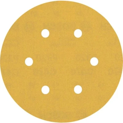 Imagen de Bosch Professional 50 x Lijas Expert C470 con 6 agujeros, para Madera dura, Pintura sobre madera, 150 mm, Grano 320, Accesorios Lijadora excéntrica