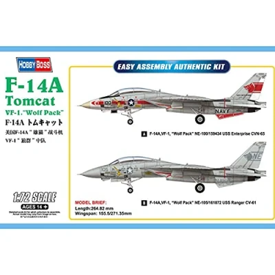 Imagen de Hobbyboss F 14a Tomcat VF 1 &quot;Wolf Pack Cat Kit de Modelo, Colores, Large (80279)
