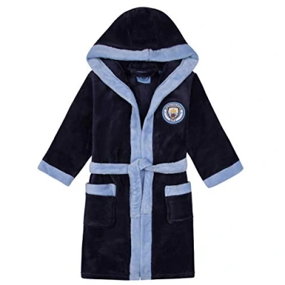 Imagen de Manchester City FC Batín Oficial con Capucha para niño Forro Polar Azul Marino 7 8 años