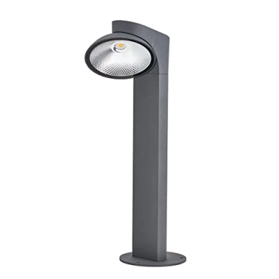 Imagen de Topmo plus poste de patio luz lámpara jardín camino balizas exterior farolas 350 grados giratoria 7W LED bridgelux COB 46CM Gris Blanco Cálido