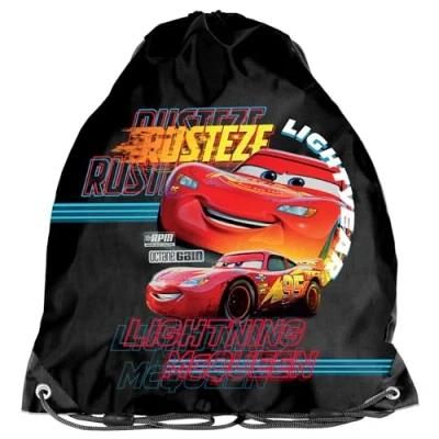 Imagen de PASO Bolsa de deporte para niños, 36 x 32 cm, diseño Cars Rust EZE, Negro , Turnbeutel