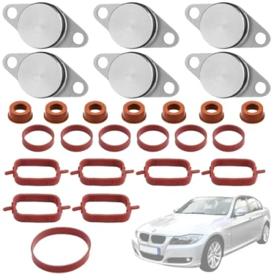 Imagen de Twowinds Kit Anular Mariposas del Colector de Admisión (22mm) Compatible con BMW E38 E87 E46 E90 E91 E92 E93 E39 E60 E61 E63 E64 E65 E66 E67 E83 E53 E70 E71 E72, 6 Cilindros (6 tapones, 20 juntas)