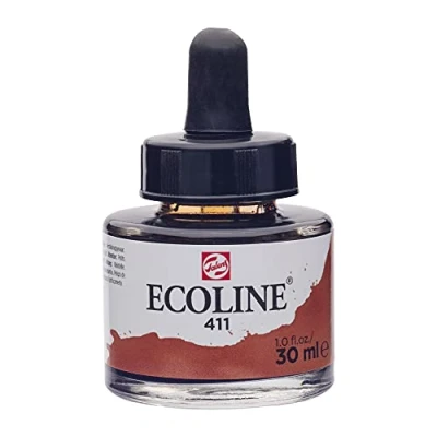 Imagen de ECO LINE Ecoline Acuarela Líquida Frasco 30 ml Tierra de Siena Tostada 411 (11254111), Burnt Sienna, Talla única, 3