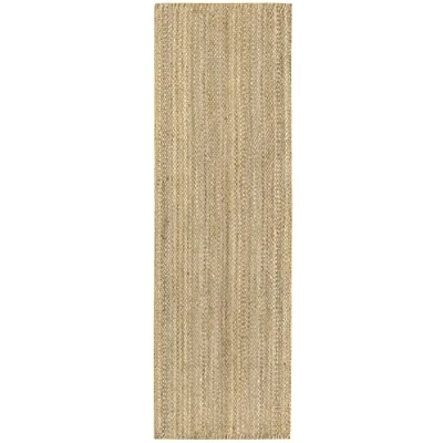 Imagen de HAMID Alfombra de Yute Granada 100% Fibra Natural, Suave, Tejida a Mano, Salón, Comedor, Dormitorio, Pasillos, Entrada, Color Natural (250x80cm)