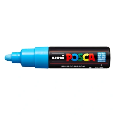 Imagen de Uni Ball 181353 POSCA Rotulador con punta redonda ancha, color azul claro