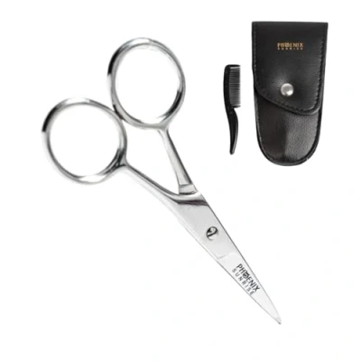 Imagen de Juego de tijeras profesionales para cejas, muy afiladas, con estuche viaje, uñas y el pelo, orejas, nariz, bigote, rectas, inoxidables