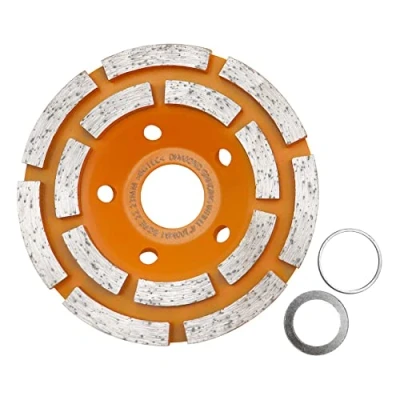Imagen de BGTEC Disco abrasivo de hormigón diamante, 4 pulgadas 100 mm doble fila 14 segmentos superficie copa para amoladora angular, pulido y limpieza granito piedra