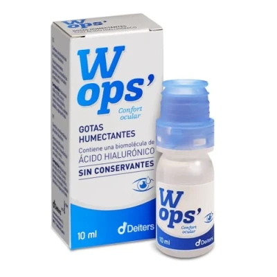 Imagen de DEITERS Wops&#039; Gotas Humectantes 10 ml, Lágrimas Artificiales para Ojos Secos, Colirio con Ácido Hialurónico 0,15% y Sin Conservantes, Colirio, Lubricantes en Frasco