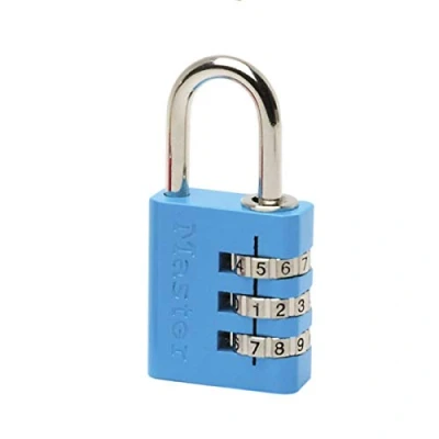 Imagen de Master Lock 7630EURDCOL Candado con combinación personalizable y cuerpo de aluminio, Color Aleatorio, 3 x 6.5 1.3 cm