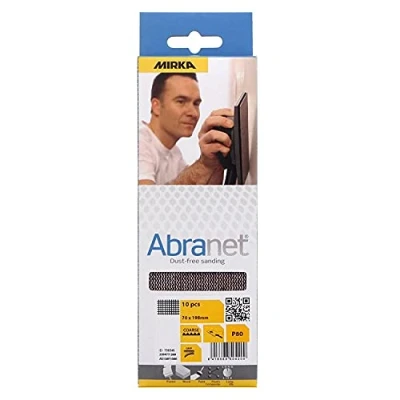 Imagen de Mirka Abranet tiras de lijado malla 70x198 mm Velcro / grano P80 10 piezas para lijar madera, masilla, barniz, plástico AE150F1080