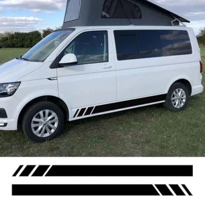 Imagen de CUYENGT Pegatinas Laterales para Puerta de Coche, calcomanías Vinilo Furgoneta Camper, aptas Volkswagen VW Transporter T4 T5 T6 Caravelle MultivanAccesorios