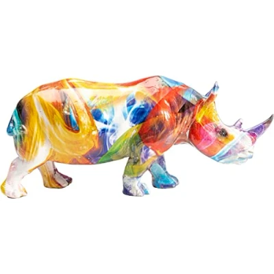 Imagen de Kare WTD Figura Decorativa (17 x 8 6 cm), diseño de Rinoceronte, Multicolor