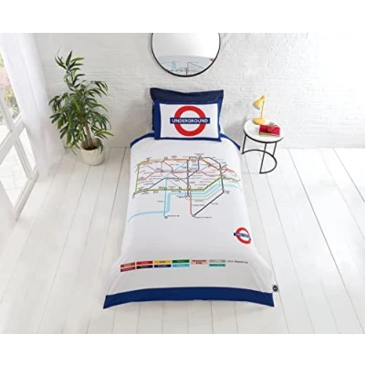 Imagen de Rapport Homespace Direct Juego de Funda edredón y Almohada para Cama Individual, diseño Londres