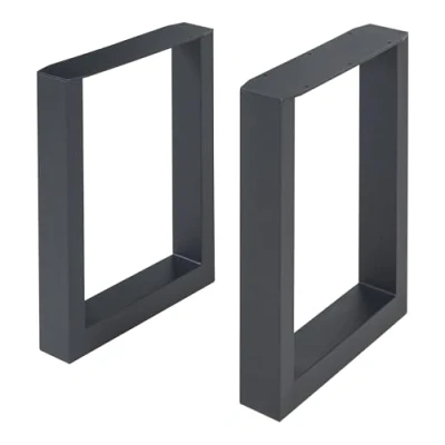 Imagen de [en.casa] Set de 2 Patas Mesa Makers Conjunto Pies Mueble DIY con Niveladores Estilo Atemporal Acero Sinterizado 43 x 30 cm Negro