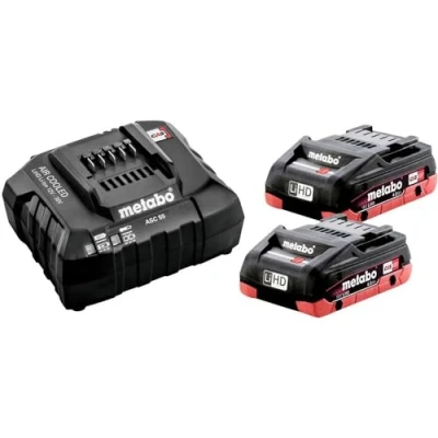 Imagen de Metabo Basic Juego de 2 baterías y Cargador para Herramientas LiHD 4.0Ah SE 685191000 (18 V, 4 Ah, LiHD)