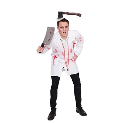 Imagen de Folat 23695 Hacha Falsa a través de la Cabeza Halloween Day of The Dead, Color Gris