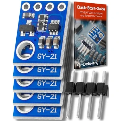 Imagen de AZDelivery 5 x GY 21 HTU21 Sensor de Humedad y Temperatura Compatible con Arduino E Book Incluido!