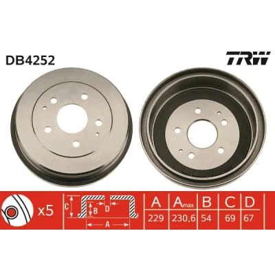 Imagen de TRW DB4252 Tambor de Freno