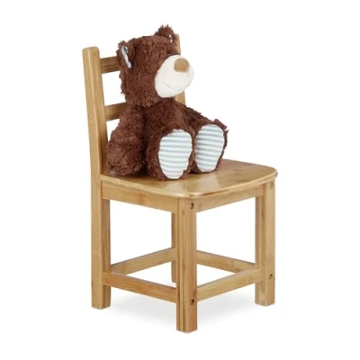 Imagen de Relaxdays Silla Rustico de bambú, Asiento para el Dormitorio los niños, 50 x 28.5 28 cm, Color Natural, 28,5 cm