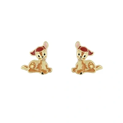 Imagen de Disney Pendientes de tuerca Bambi para niñas, talla única, Latón chapado en oro, No es una piedra preciosa