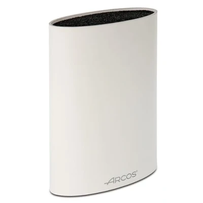 Imagen de ARCOS Taco Ovalado Protector de Cuchillos hasta 20 Cm. Bloque para Diseño Moderno Fabircado en Caucho Termoplástico. 220 x 160 65 Mm. Color Blanco