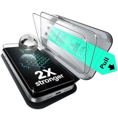 Imagen de ESR Protector de Pantalla para iPhone 15 Pro Max, Protección Militar, Dureza 9H, Cristal Templado Cobertura Total con Bandeja UltraFit