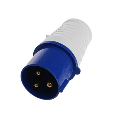 Imagen de Buwei Enchufe de 32 amperios y 3 Clavijas 220 250 voltios 2P + E Generador Resistente a la Intemperie IP44 32A para Trabajo Pesado