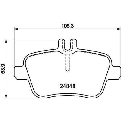 Imagen de HELLA 8DB 355 032 061 Juego de pastillas freno con contacto avisador desgaste accesorios MERCEDES BENZ: Clase A, CLA Coupé, GLA