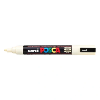 Imagen de uni ball 182503 Marcador POSCA con punta redonda media fina, marfil